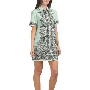 New!  Max Studio Short Sleeve Button Front Mini Shirt Dress size S